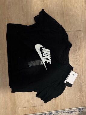 Nike Black T-Shirt with White Swoosh Logo